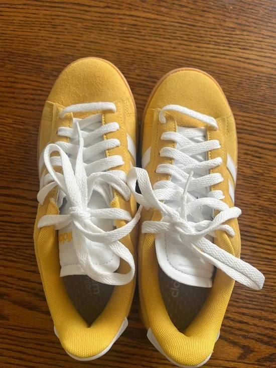 adidas Yellow and White Suede Sneakers - Picture 7 of 11